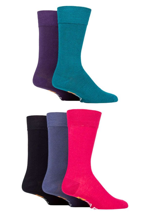Farah 5 Pair Classic Plain Bamboo Socks Men's FCS378